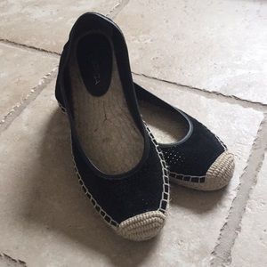 Via Spiga Black leather uppers espadrilles Sz 6.5